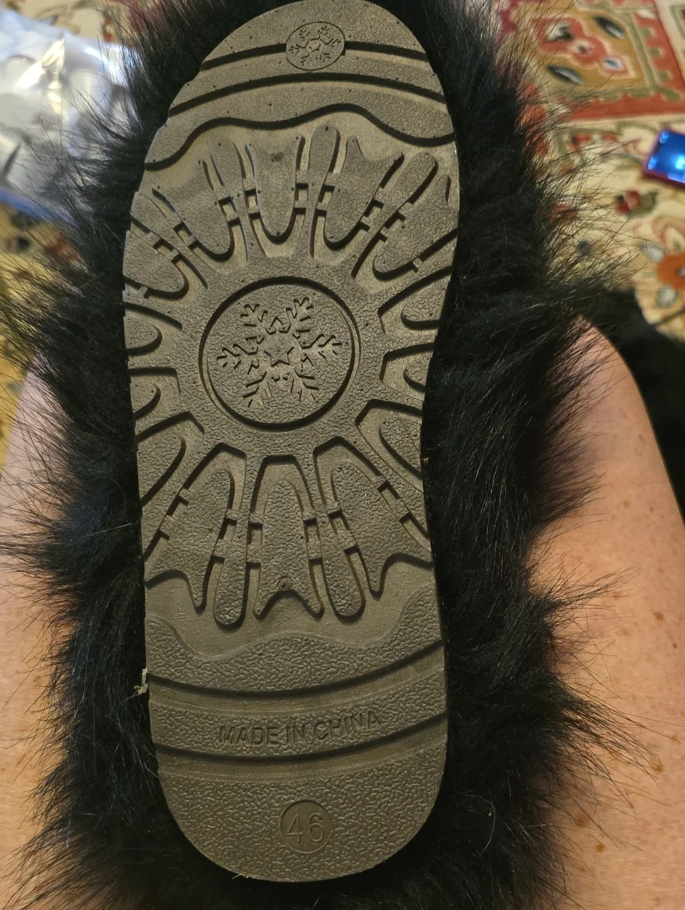 Men's Black Faux Fur Knee High Costume Boots EU 46 US 12 Halloween